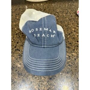 Ahead Rosemar Beach Trucker Hat Established 1995 Blue Mesh Back Cap